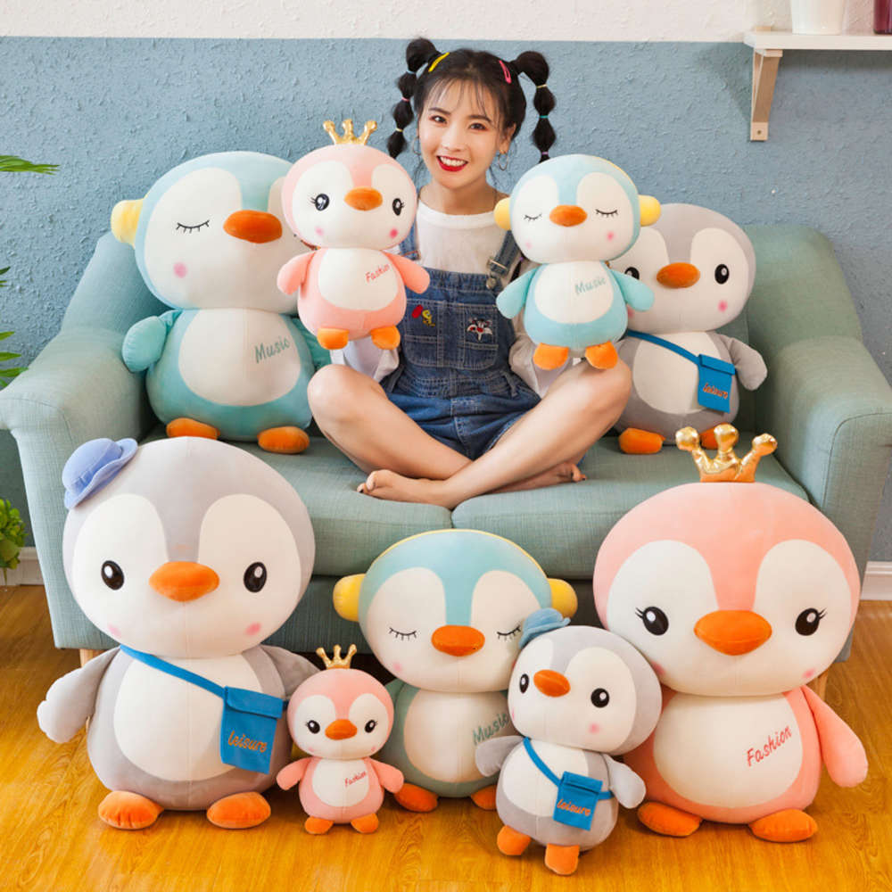 

Cute cartoon cross dressing Penguin doll plush children girl grab machine gift, Blue