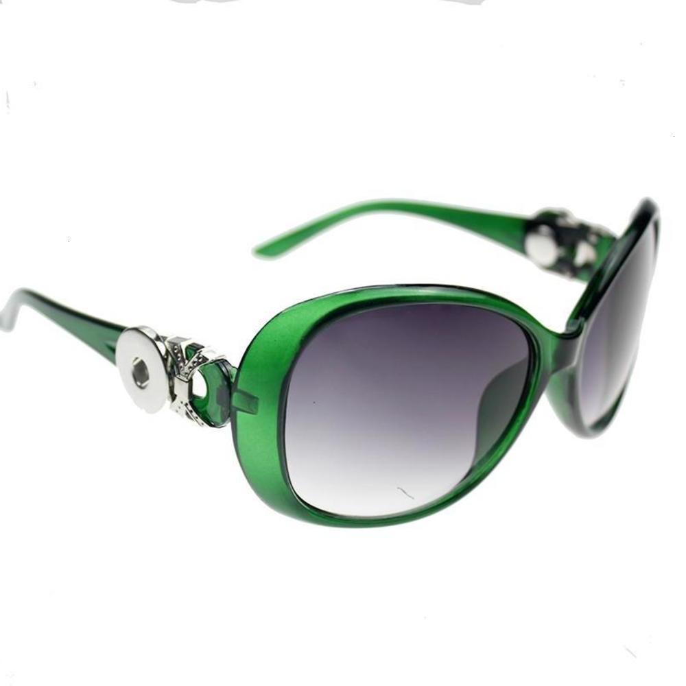 

sunglasses Fashionable sun frames 18mm Sunglasses Green Eyewear Retro Fit Oval Snap Glasses Button For Women jllKJN, Black