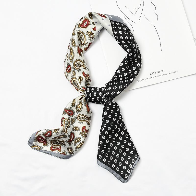 

Scarves Paisley Small Square Head Scarf Women Speical Patchwork Design Print Foulard Silk Floral Bandana Chic Handkerchief [3981]