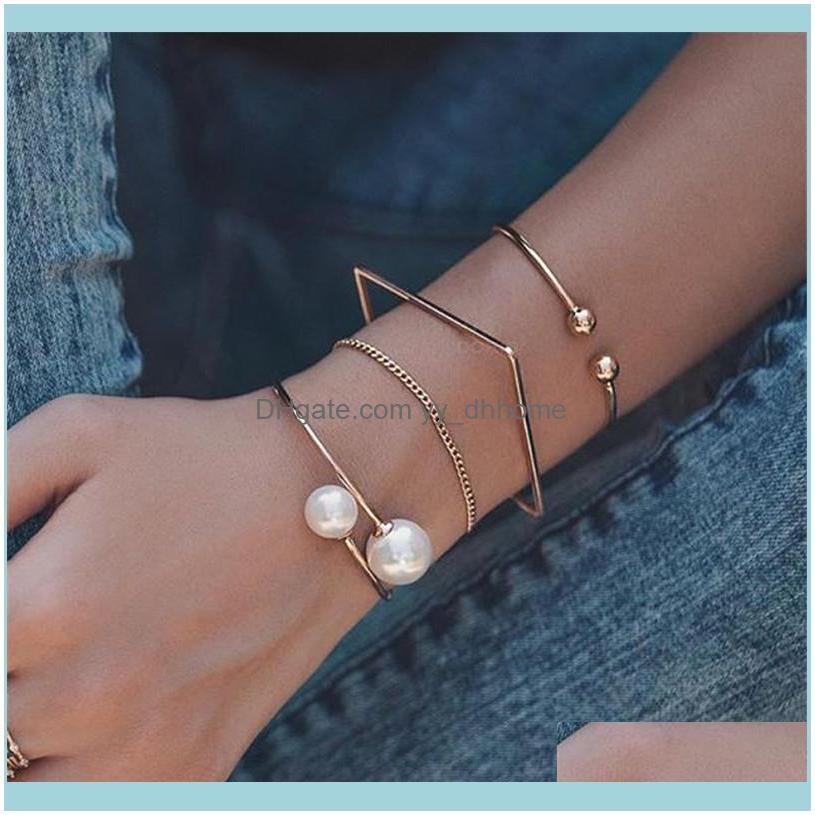 

Link, Jewelrylink, Chain Wukalo Bohemian Gold Color Vintage Simulated Pearl Bracelets Set For Women Fashion Multilayer Aessories Bijoux Drop