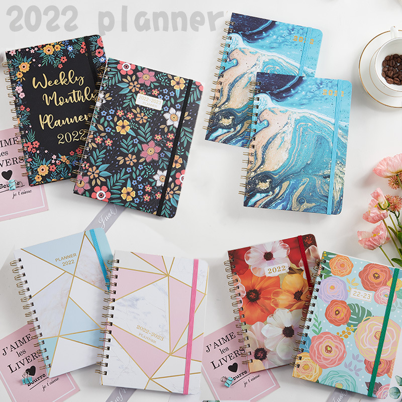 

2022 A5 Creative Coil Notebook Portable Notepad Index List Diary Weekly Agenda Planner Schedule Notebooks
