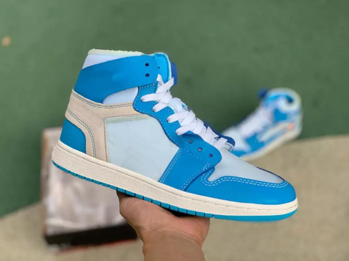 

Hottest Off UNC 1 Shoes Power Blue White Chicago Red 1S Canary Yellow Men Outdoor Shoes Sports Sneakers AQ0818-148, 24