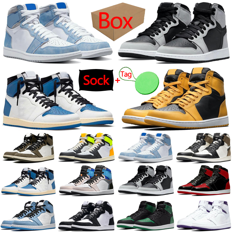 

Box&Sock&Tag 1 1s mens womens basketball shoes Pollen University Blue Prototype Fragment Hyper Royal Bred Patent men trainers sports sneakers newest, #20 shadow 2.0