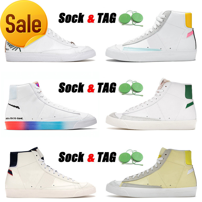 

36-45 Fashion 2022 Blazer Mid 77 Mens Womens Running Shoes Catechu Bicycle Yellow Infinite Kumquat Pomegranate White Black Outdoor Sneakers Sports, C11 vintage white black
