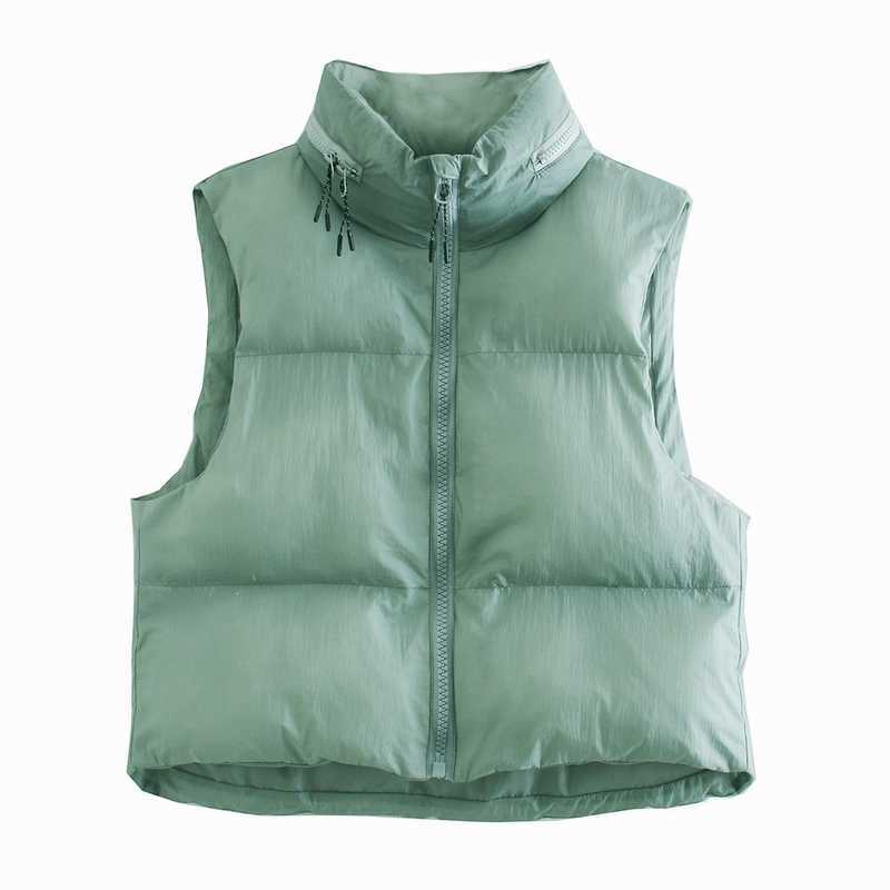 

Women Warm Vest Winter Fashion Cotton Padded Sleeveless Outerwear Top 210602, Camel
