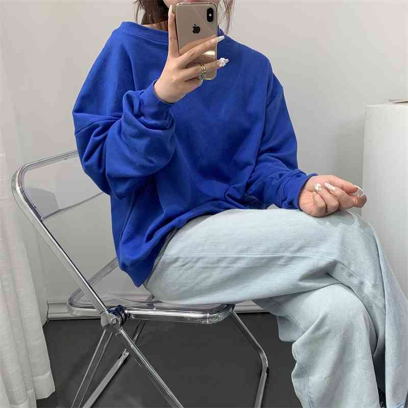 

New 2021 students' long sleeves loose and lazy style, Olive