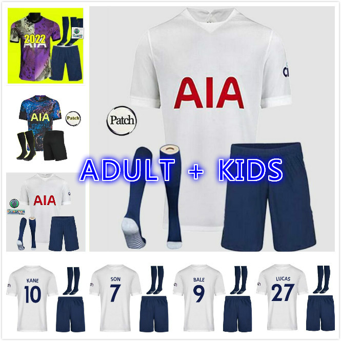 

adult kits 21 22 DELE SON TOTTENHAM BALE KANE soccer jersey HOJBJERG BERGWIJN LO CELSO SPURS 2021 2022 LUCAS football shirts uniforms men + kids kit socks away