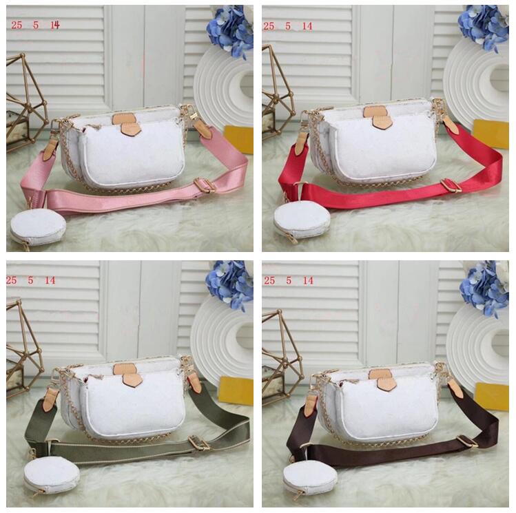 

Women Luxurys Designers Cross Body Bags 3 Pcs High Quality Multicolors Strap Shoulder Bag Sets Saddle pack Handbags Sac 80