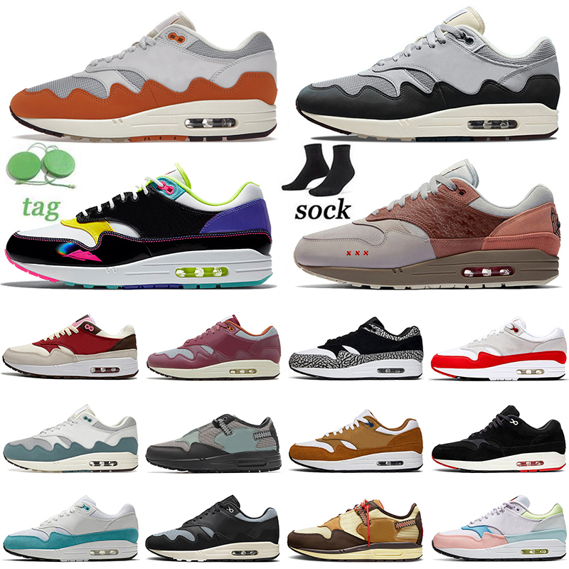 

2022 Fashion Women Mens Patta Waves 1 1s Running Shoes Monarch Noise Aqua Maroon Black Cactus Jack 87 Baroque Brown Saturn Gold Cave Stone Sports Sneakers Trainers, No#21 elephant 40-45