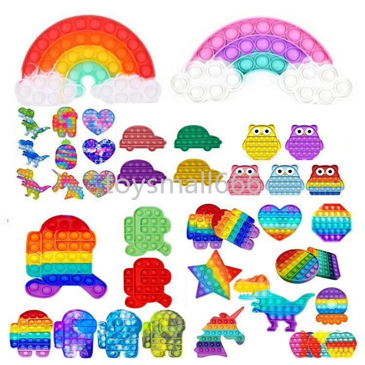 

Many Styles Push Fidget Toy Rainbow Bubble Sensory Autism Special Needs Stress Reliever Squeeze Sensory Toys