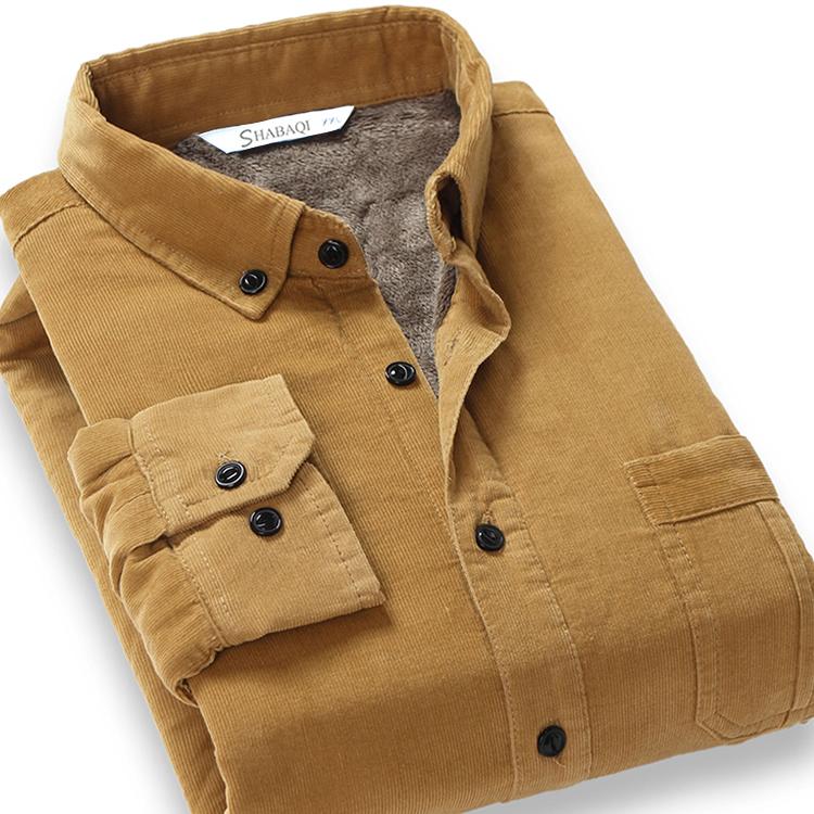 

Men' Casual Shirts 2021 Winter Autumn Man Warm Thick Long Sleeve Wine Red Corduroy Shirt Blouse , Mens Male Slim Fit 4xl Cardigan Blouses