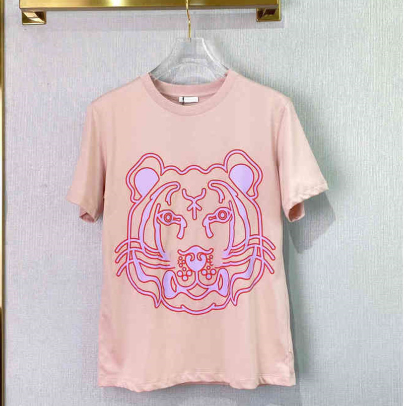 

22SS designer T-Shirts dress for women tiger head logo print ins Internet solid color t shirt short sleeve top female tees tshirt womens clo, White