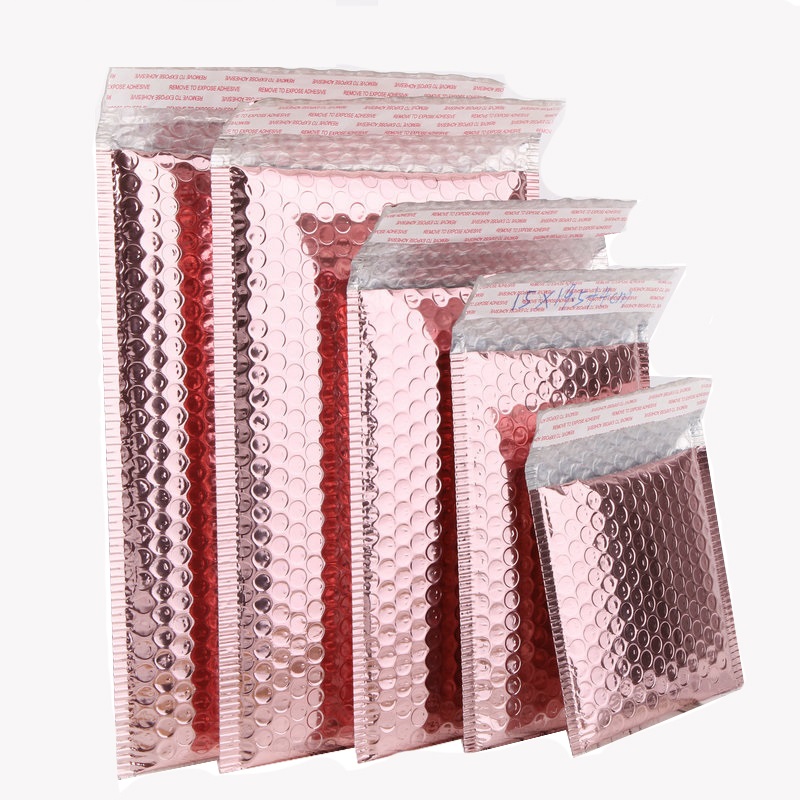

Rose Gold Foam Envelope Bags Self Seal Mailers Aluminum Foil Bubble Padded Envelopes With poly mailer Mailing Bag