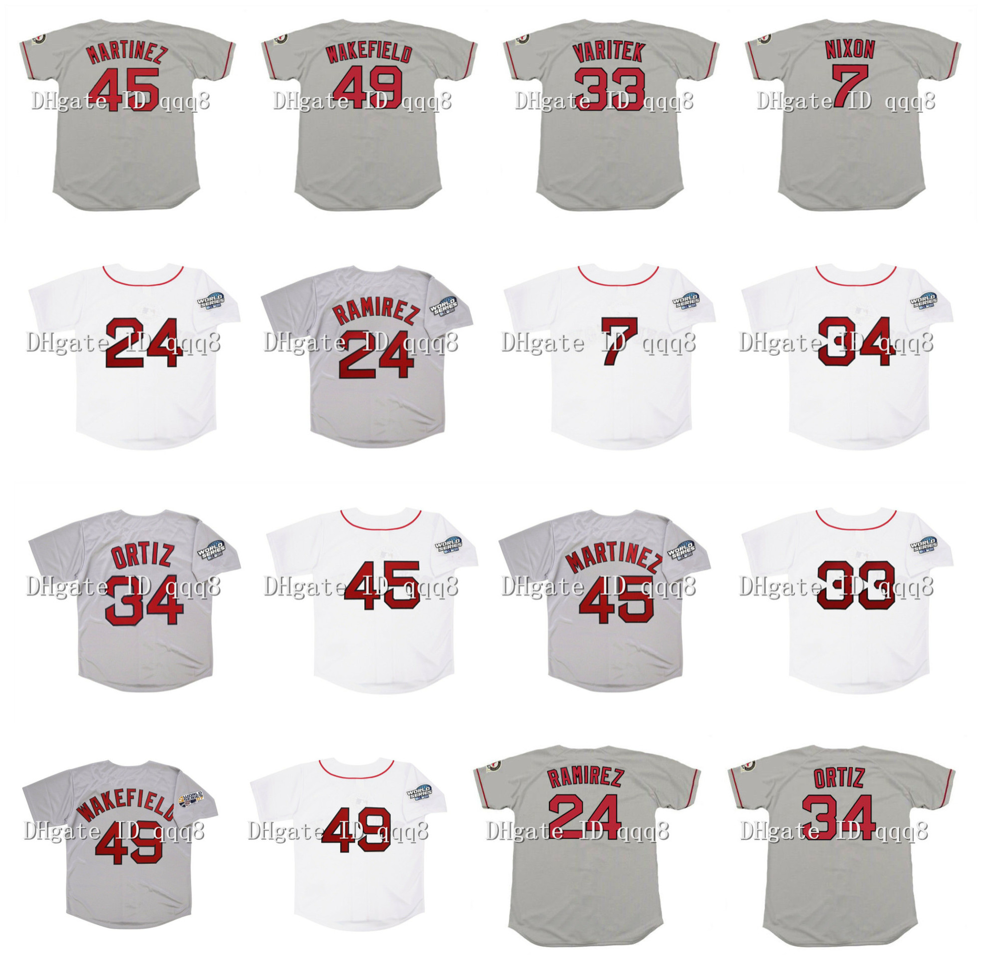 

Vintage Boston David Ortiz 2004 World Series Sox Baseball Jersey Red Manny Ramirez Jason Varitek Dustin Pedroia Trot Nixon Garciaparra Pedro Martinez Tim Wakefield, As pic