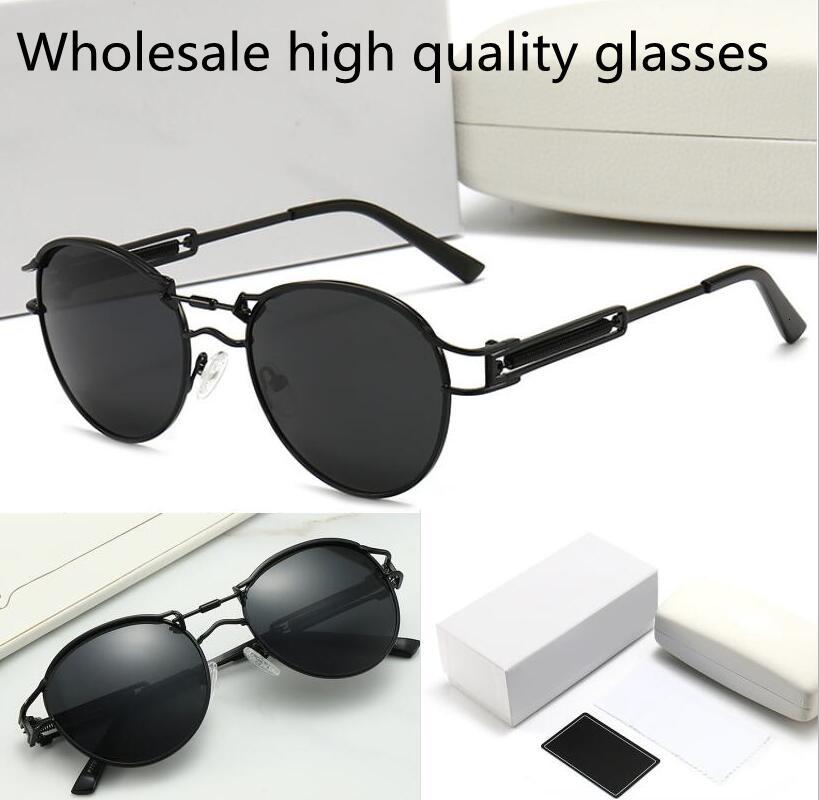 

Fashion Sunglasses for men and women All Seasons Universal sunglass Polarised Retro frames in 5 Colors with Box, Black