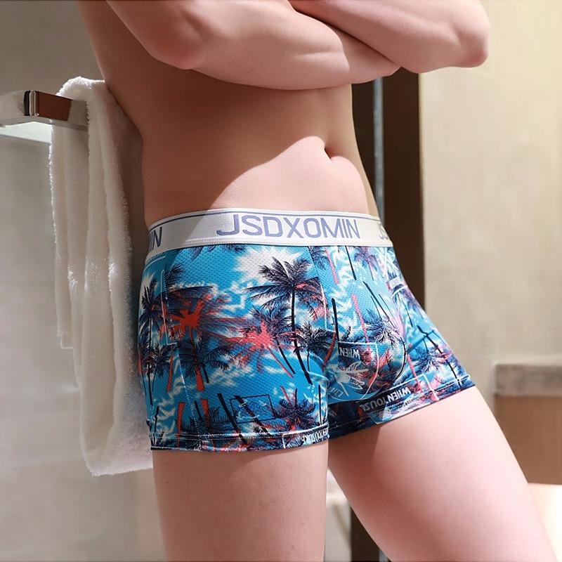 

Underpants Men's Trendy Underwear Mesh Small Jacquard Trousers Boys Student Boxers Cute Sassy Personality, Clear