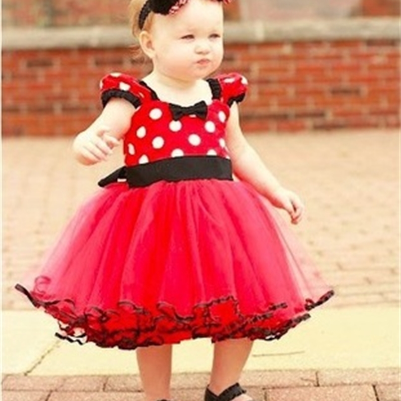 

2019 wave dot mesh Small and medium-sized girls bow shaggy skirt Princess Dress, White;black