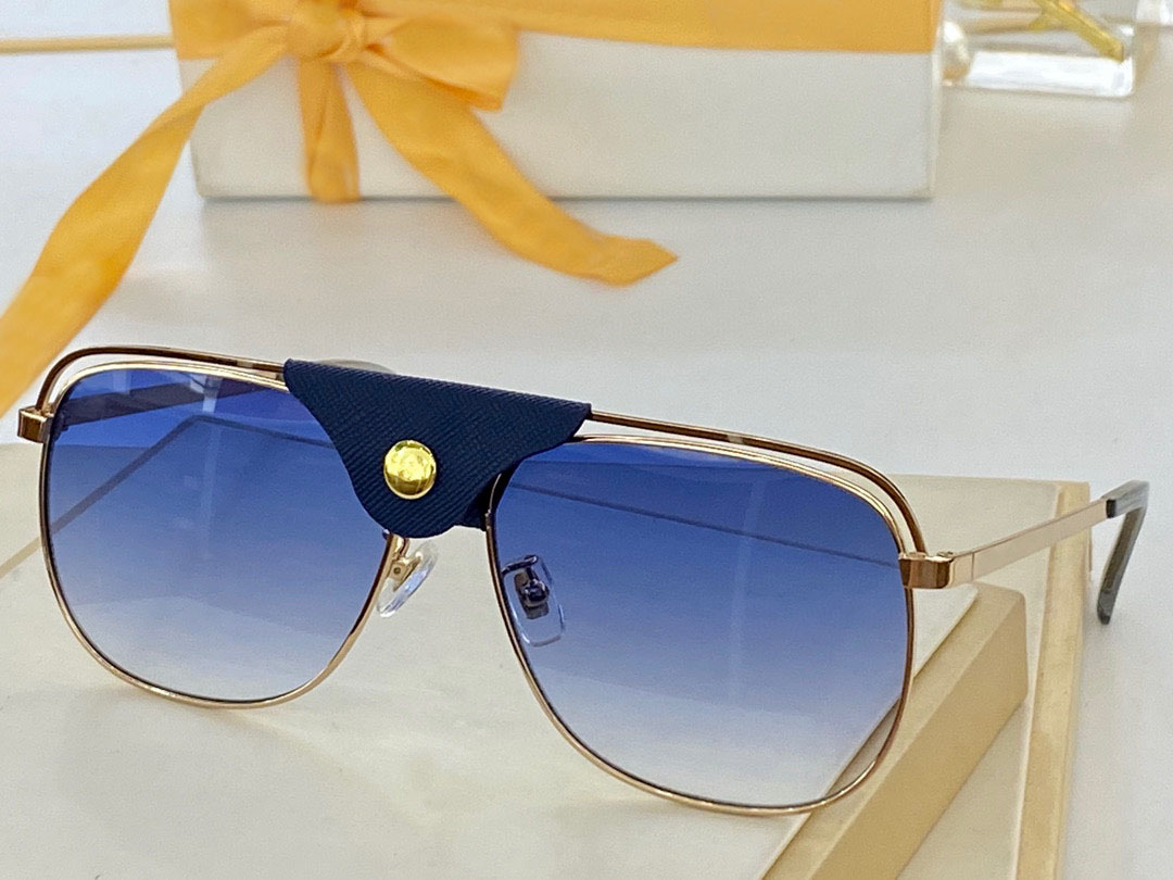 

Cool Men's boutique sunglasses summer designer UV400 glasses Z1031E high quality oval metal full frame sunglasses Leather buckle goggles