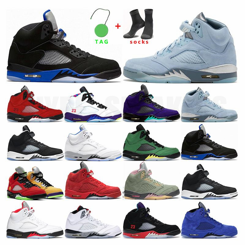 

2021 Jumpman 5 What the off Sail Retro Women Mens basketball shoes Alternate Grape 5s Fire Red Oregon Ducks Sneakers WITH GIFTS, Box