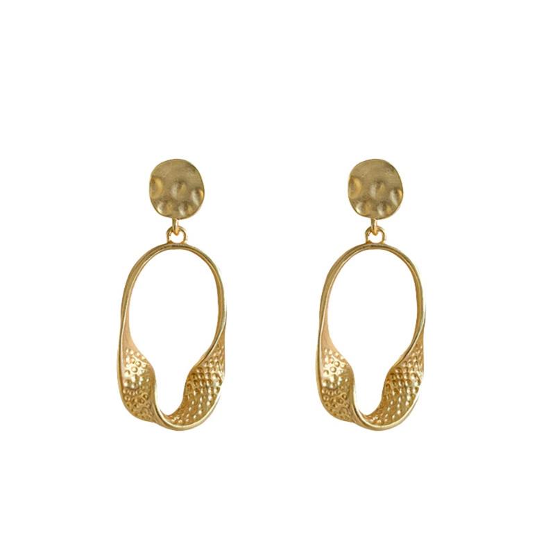 Stud Women Earrings Fashion Gold Color Matte Irregular Trendy Items Give Friends Surprise Holiday Gifts-image-703204592