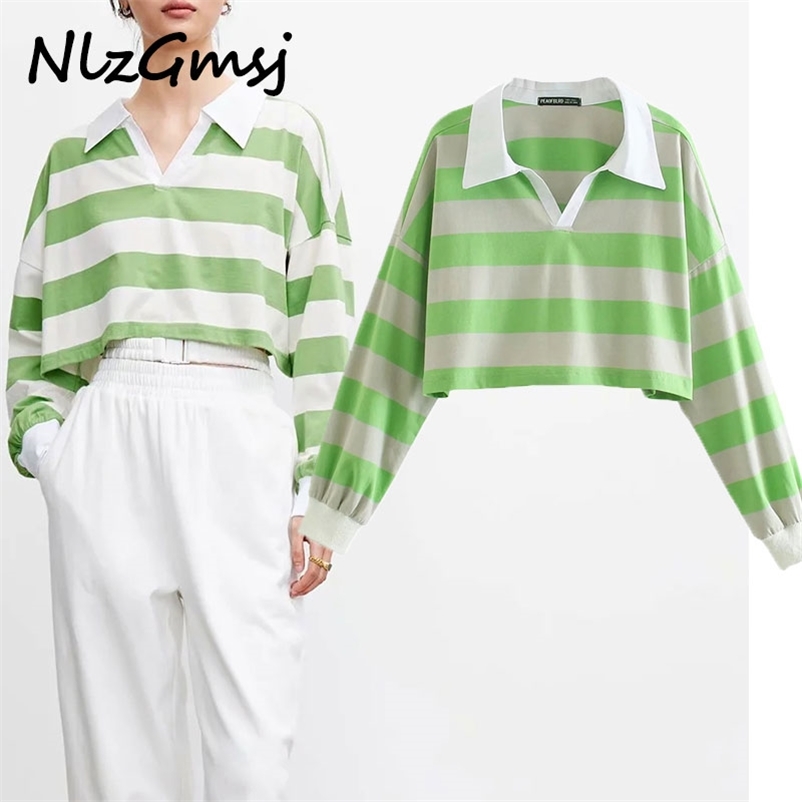 

T Shirt Women Spring Turn Down Collar Long Sleeve Tops Knitted Casual Loose T-shirts 03 210628, As picture