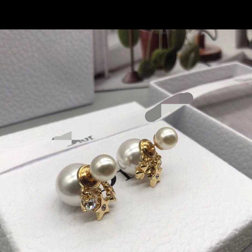 

Luxury stud D 21 new pearl earrings, Golden;silver