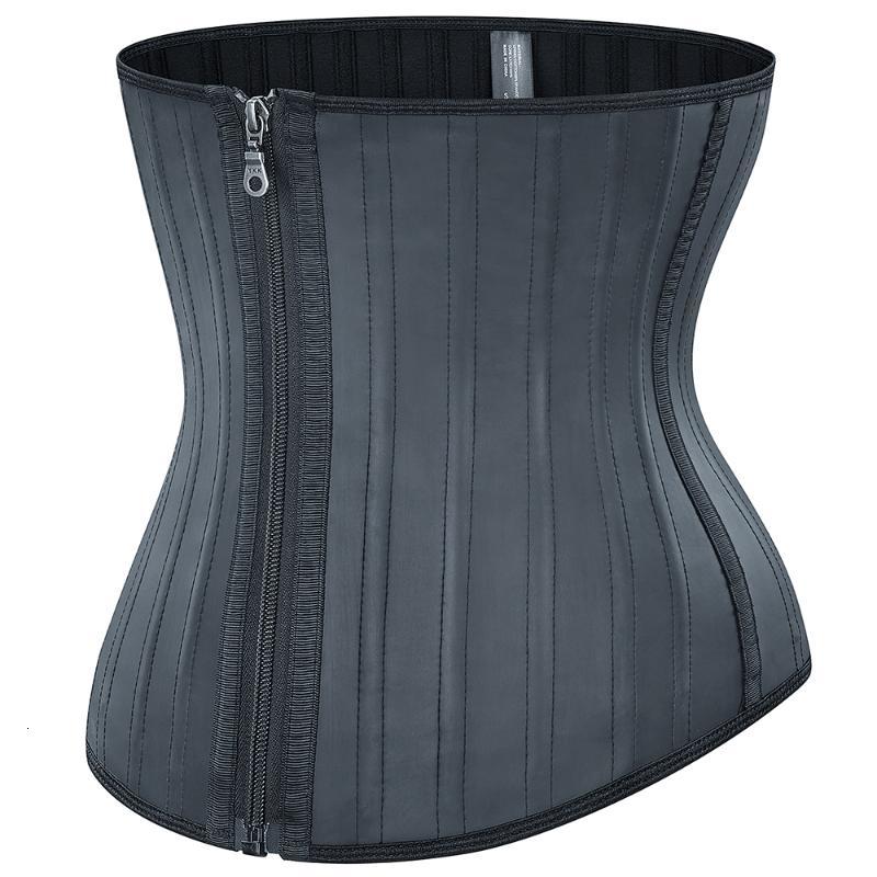 

Bustiers & Corsets Latex Corset Body Shaper Waist Trainer 25 Steel Bones Belly Sheath Slimming Waist Cincher Women Shapewear Losi, Black zipper