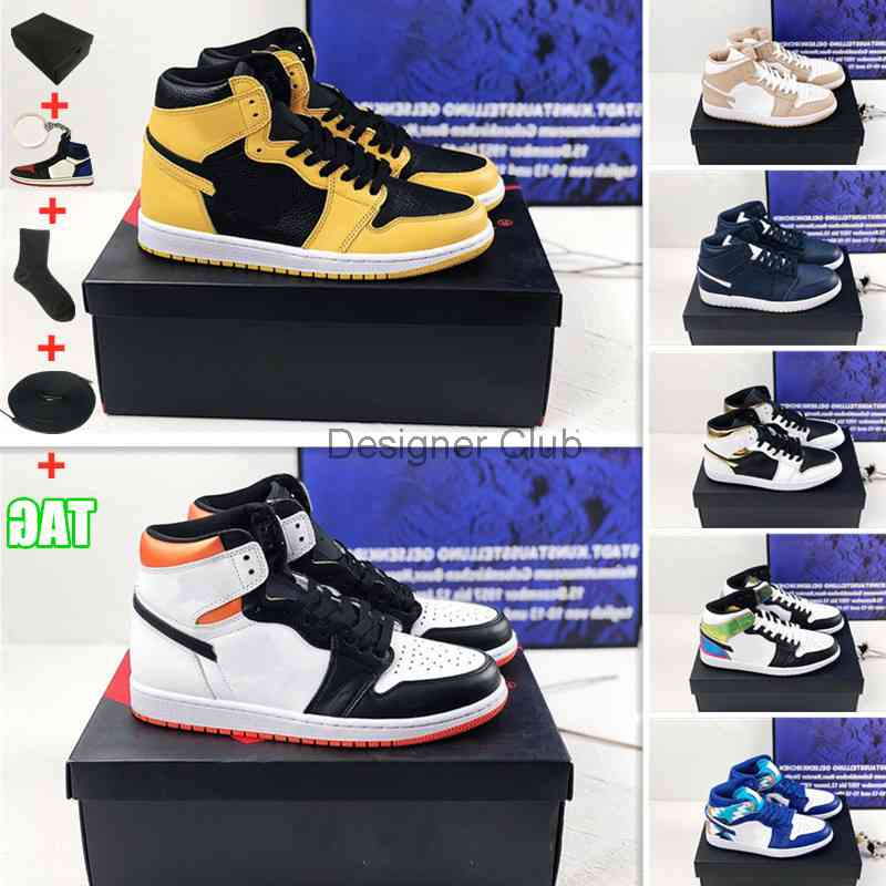 

Air Jorden 1s With Box shoes 1 OG Basketball Shoes Retro Mens Womens High Prototype Dark Mocha Jordon Mid Dutch Green White Shadow Jodan, 13