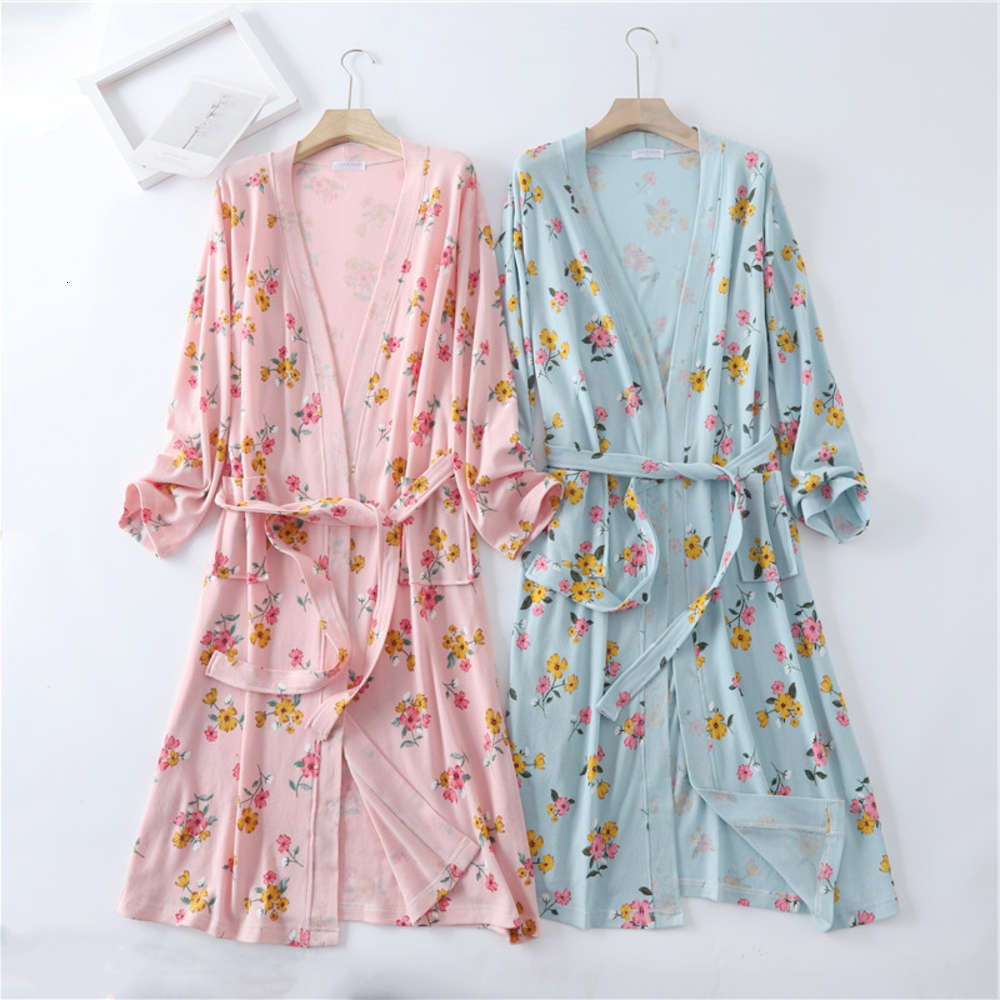 

Spring cotton waffle kimono bathrobe robe housewear