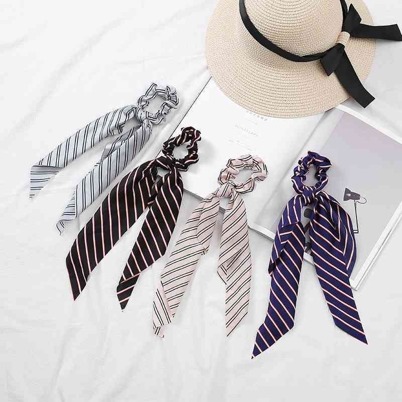 

loop Large rope intestine dual-purpose long silk ribbon ponytail net red same style band female hair ornament
