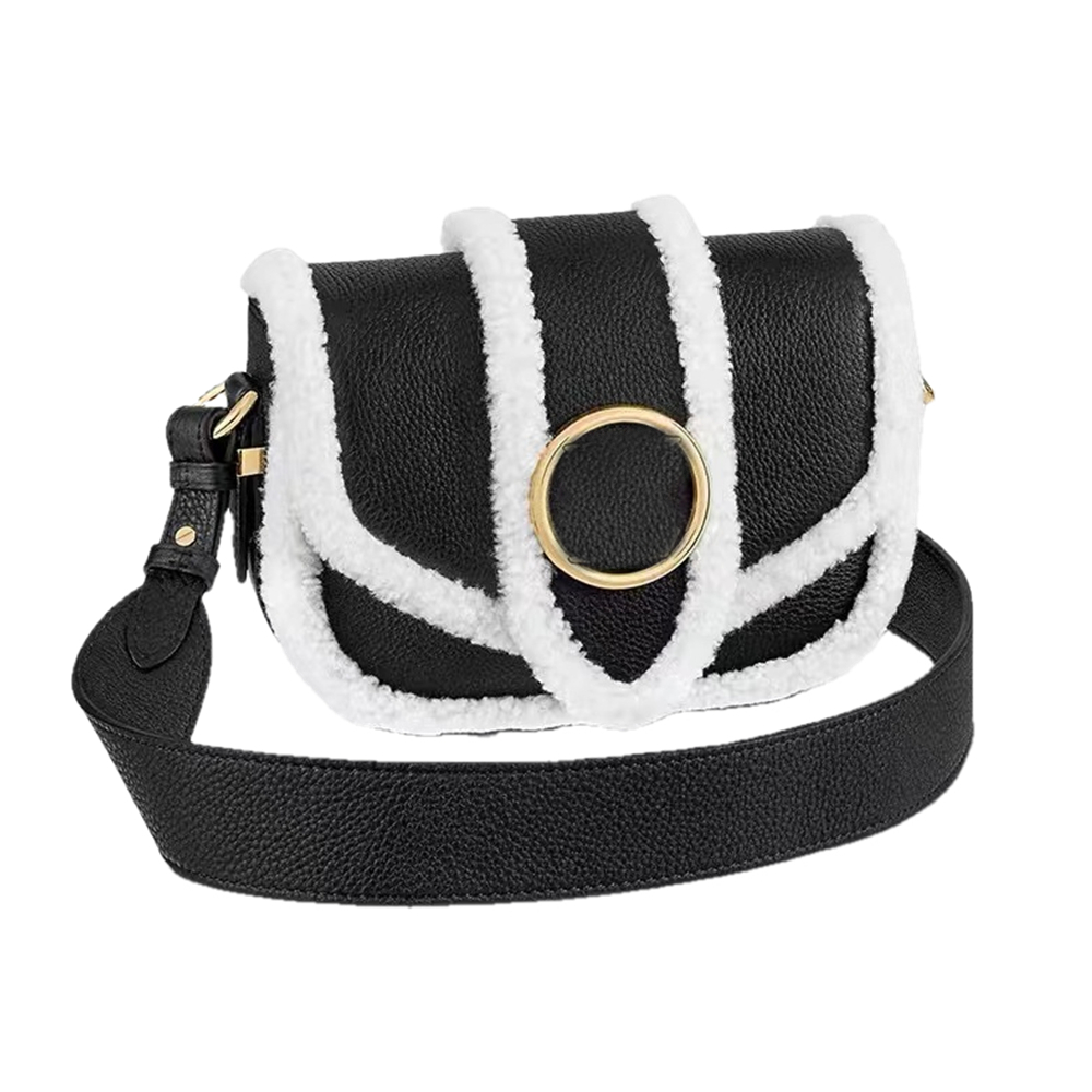 

Designer Luxury Saddle bag Pont 9 Soft wool Lamb hair Cross Body Women HandBags Tote Real Leather bags Lady Plaid Purses flower magnetic buckle 2 colors tote, Supplementary price