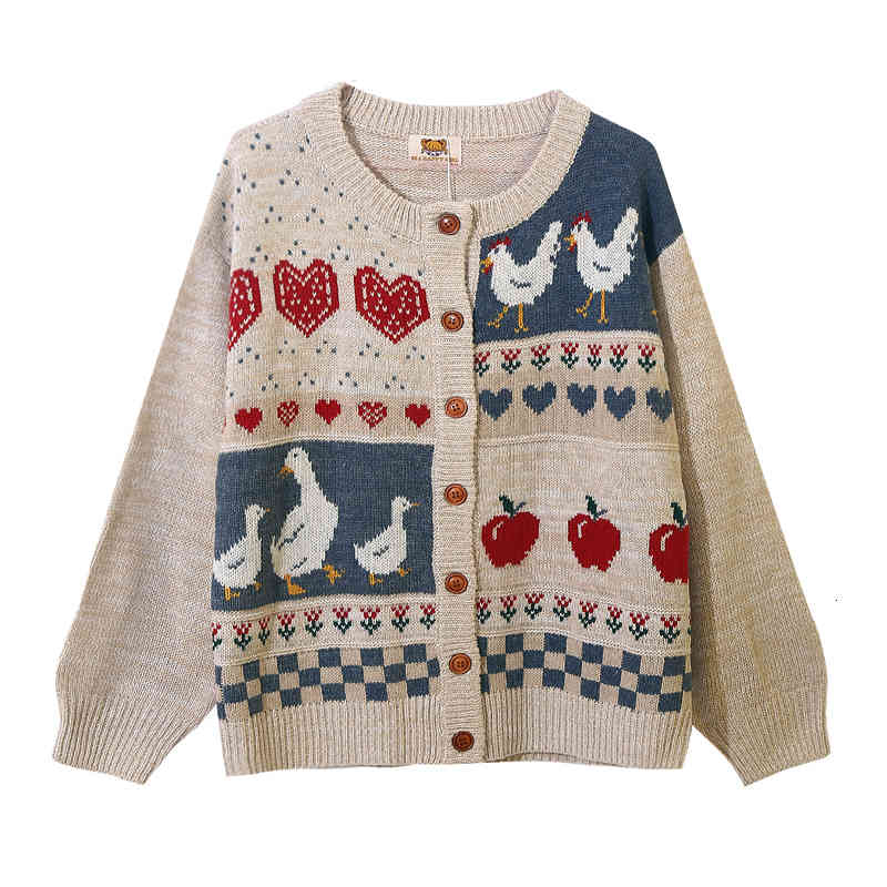 

women's two piece pants vintage winter autumn beautiful women in cardigan mesh loose ladies sweater outwear from the cartoon duckling j, White