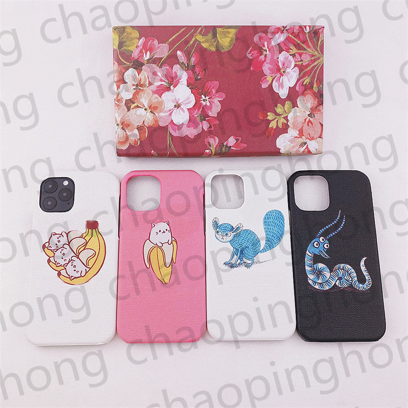 

Luxury Animal Prints Phone Cases For iphone 13 11 i 12 Pro Max 13Mini 12Mini Xs XR XsMax Series Fashion Designer Women Hard Shell With Box Half-wrapped Cell Phone Cover, 4+logo