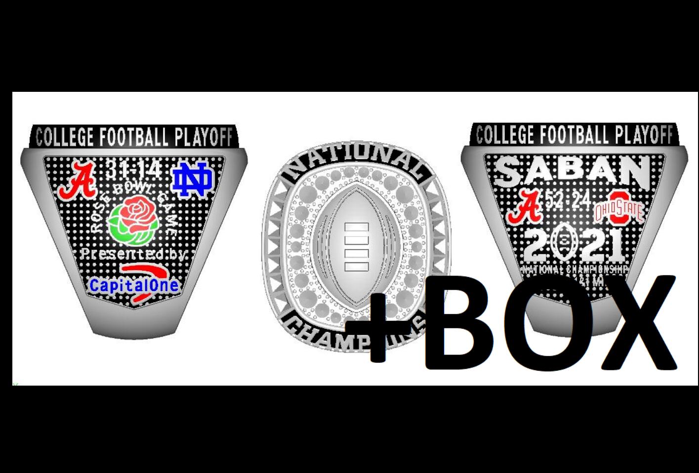 

2020 ALABAMA NATIONAL PLAYOFF Football Championship Ring With Wooden Display Box Souvenir Fan Men Gift Wholesale