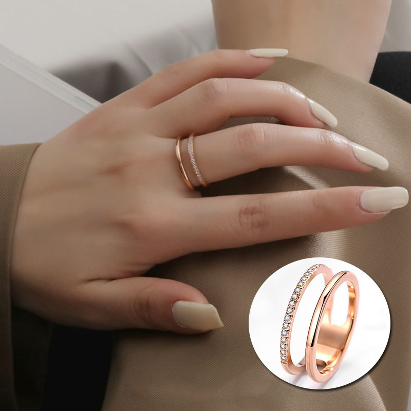 

Classic Design Luxury Style Rose Gold Plated Micro Pave Diamond Ring Engagement Rings Jewelry Size 6/7/8/9