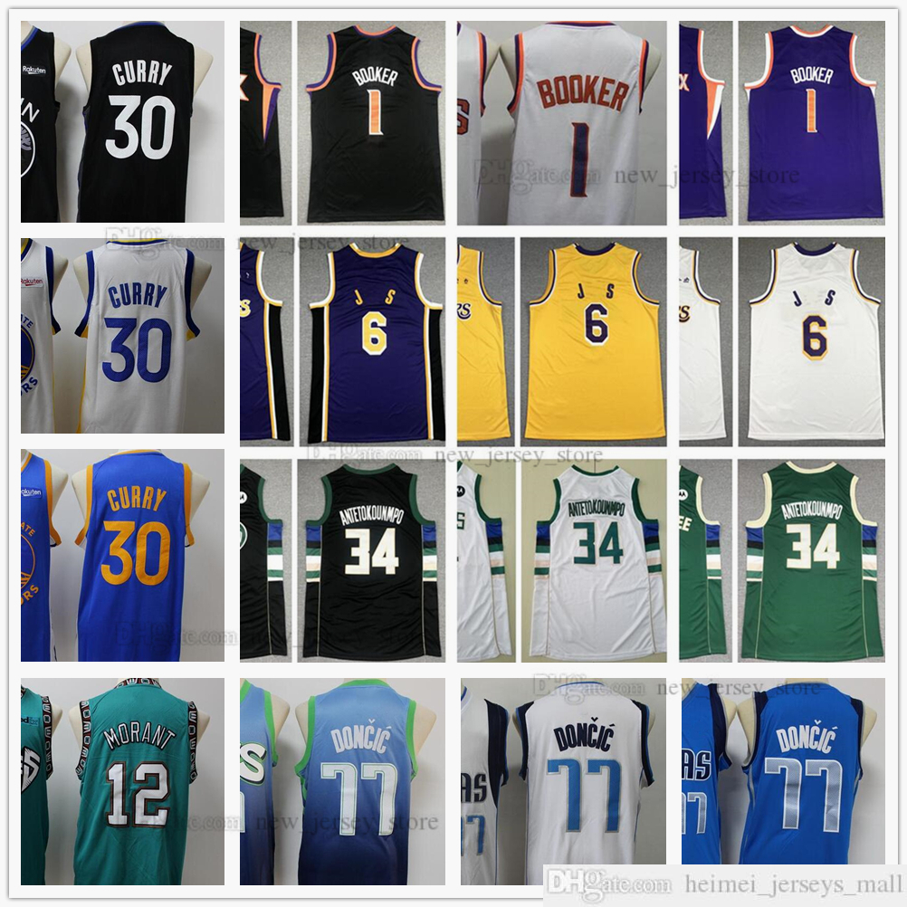 

Youth Boys Mens Basketball 1 Devin 30 Stephen Booker Curry Jerseys Stitched Kids 34 Antetokounmpo 77 Doncic Ja 12 Morant James Jersey, As the picture