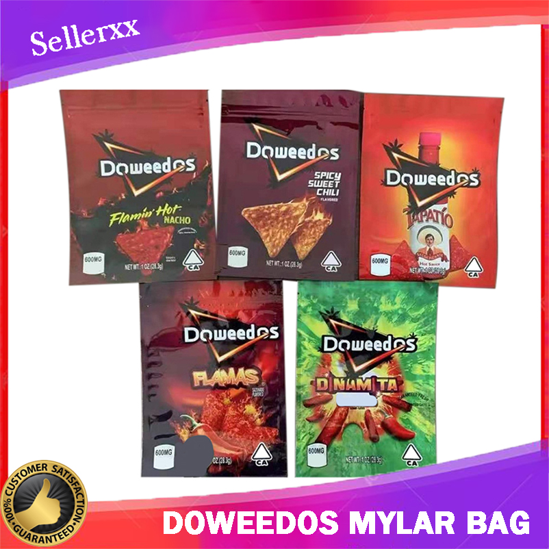 

empty edibles packaging mylar bag doweedos chips food grade 125*175mm resealable zipper stand up flamin nacho dinamita flamas tapatio spicy