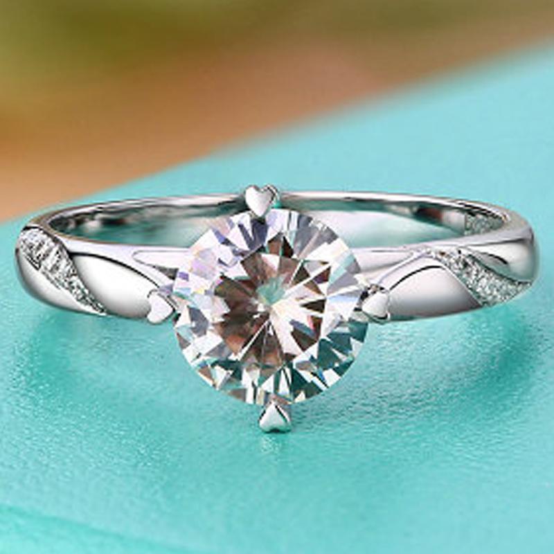 Cluster Rings 14K Gold 1 2 3 4 5 Moissanite Diamond Ring Women Elegant Round Cross Trendy Wedding Party Engagement Anniversary-image-710771029