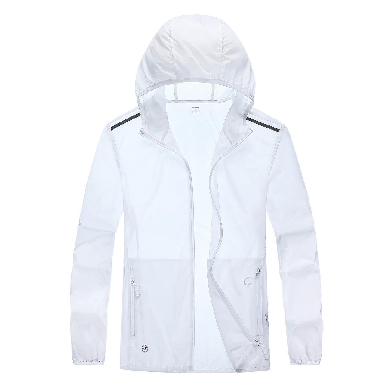 

Summer Outdoor Jacket Hiking Camping Fishing Breathable Loose Outwear Men Thin Quick Dry Coat Male Lightweight Plus Size Rain Jackets, White