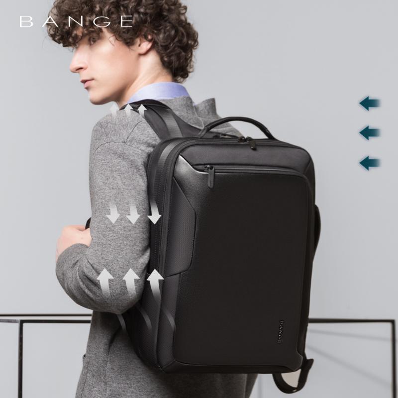 

Backpack Bange 15.6 Inch Laptop For Men Water Repellent Functional Rucksack With USB Charging Port Travel Backpacks Male, Black