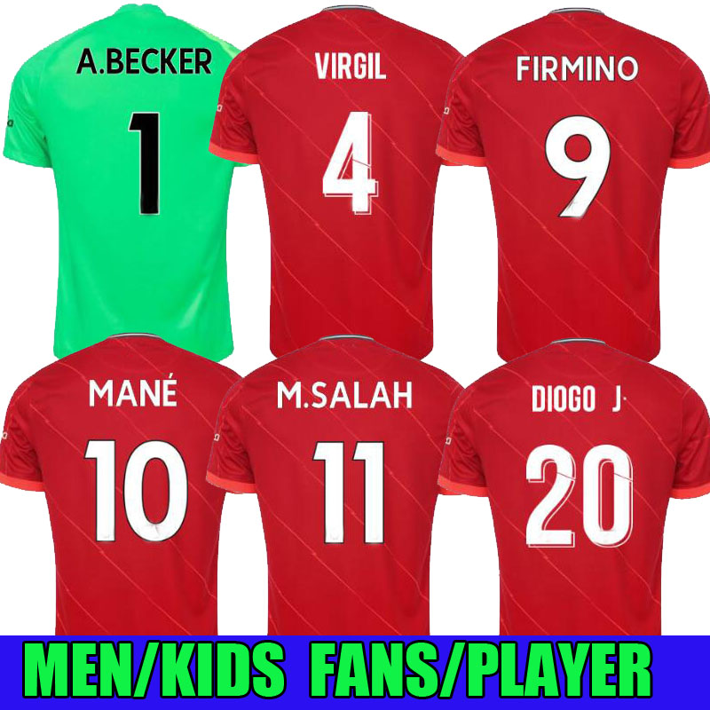 

21 22 player version LVP M.SALAH soccer jerseys home goalkeeper A.BECKER Mohamed THIAGO VIRGIL FIRMINO 2021 2022 DIOGO J. Alexander-Arnold F, Black;yellow