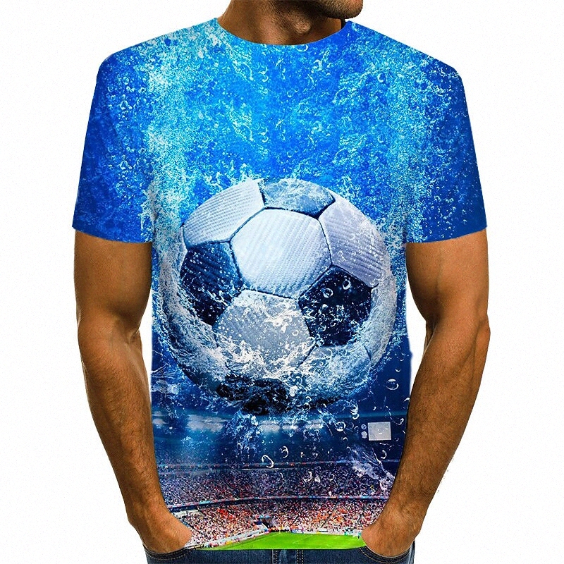 Men's T shirt Shirt Graphic 3D Plus Size Round Neck Daily Holiday Print Short Sleeve Tops Streetwear Exaggerated Blue / Summer C0kZ#
