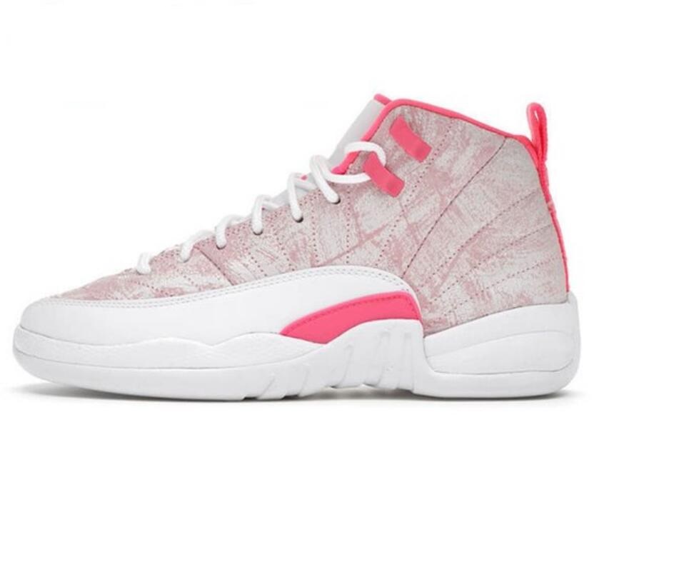 

12 GS Pink Lemonade Basketball Shoes girl kids 12s Pink Lemonade XIIs Sneakers Size us4-8.5