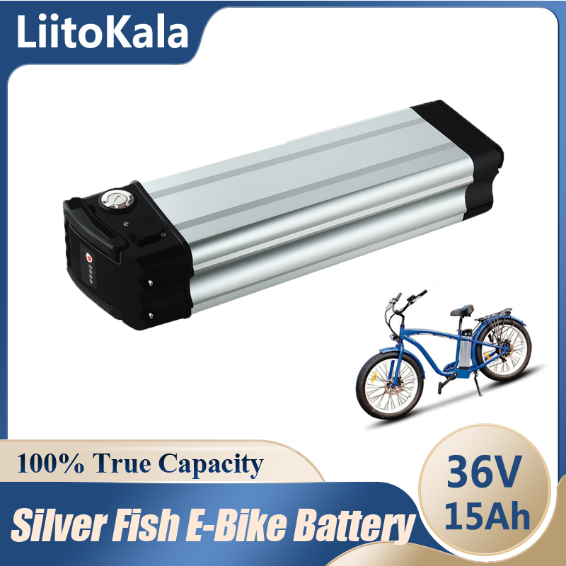 

LiitoKala 36V 15Ah ebike battery pack 250W 350W 500W Electric Bicycle Battery 36 V 15 Ah Silver Fish Lithium ion batterie with 15A BMS 18650 3000mAh 10S5P