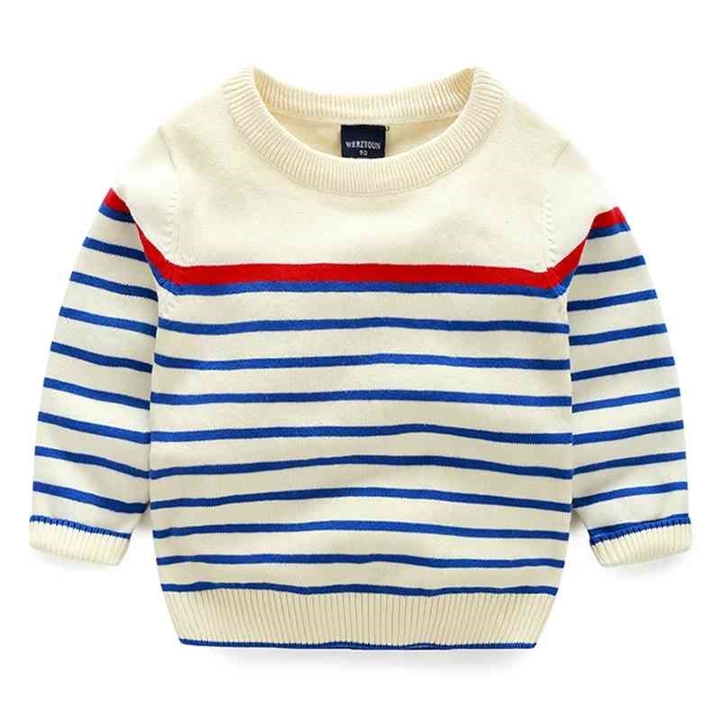 

Spring Autumn Winter 2-10 Years Christmas Gift O-Neck Knitted School Color Patchwork Baby Kids Boys Striped Sweaters 210701, Multi