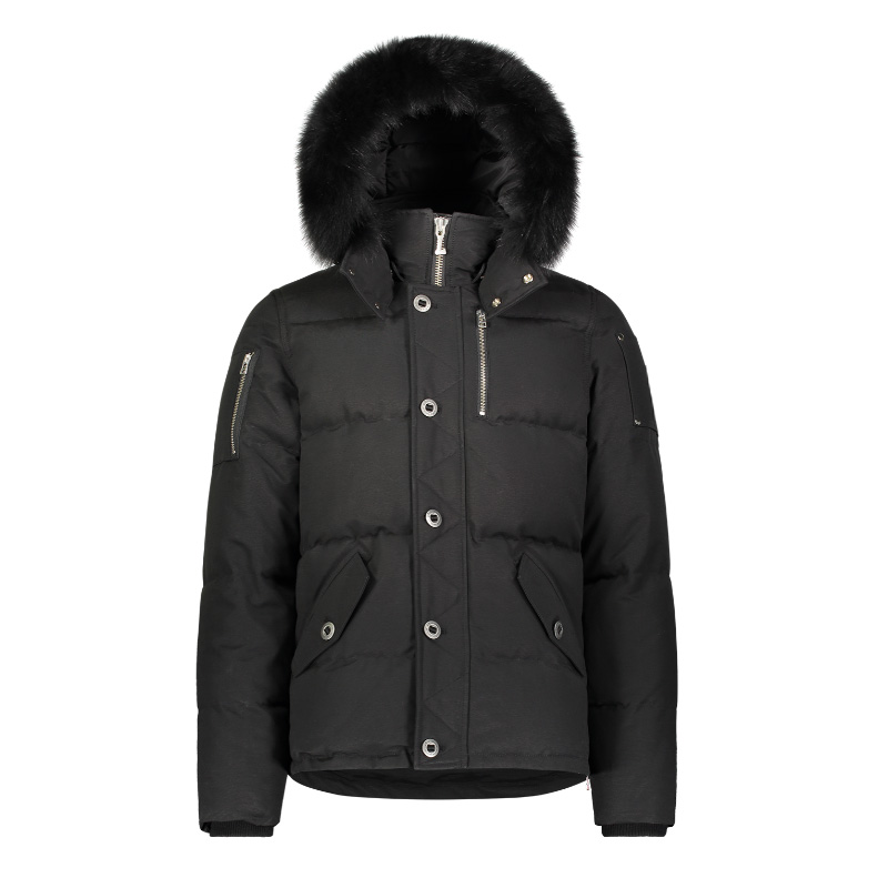

Moose 3Q Down Jacket Winter Fur Hooded Casual Coat Outdoor Thick Parkas UK Canada knuckles Doudoune, Black