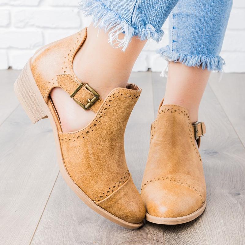 

Boots 2021 Spring Autumn Women Shoes Retro High Heel Ankle Female Block Mid Heels Casual Botas Mujer Booties Feminina Plus Size, Beige white