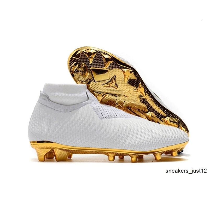 

New Arrivaled White Gold Wholesale Cleats Ronaldo CR7 Original Soccer Shoes Phantom VSN Elite DF FG Football Boots, # 1