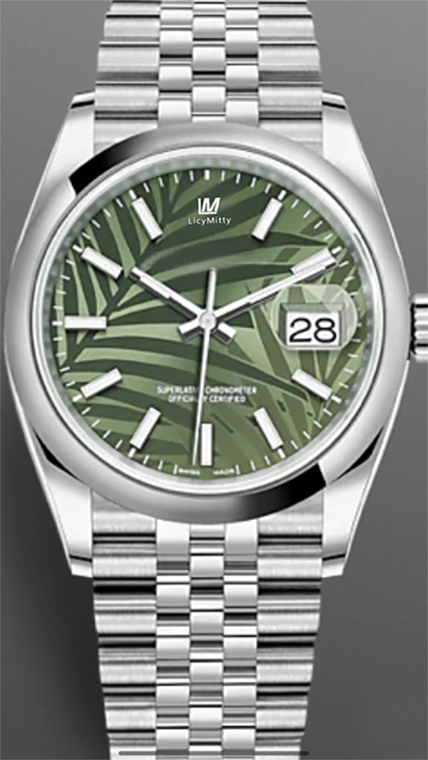 

2021 Womens Watches 36mm Medium Size Green Leaf Dial Datejust Sapphire Crystal Stainless Steel Automatic Mechanical Wristwatch, Bag