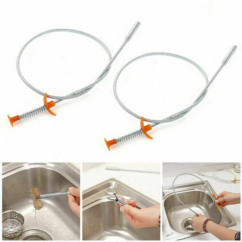 

60cm Kitchen Sewer Dredging Device Tools Spring Pipe Sink Cleaning Hook 1PCS,High quality